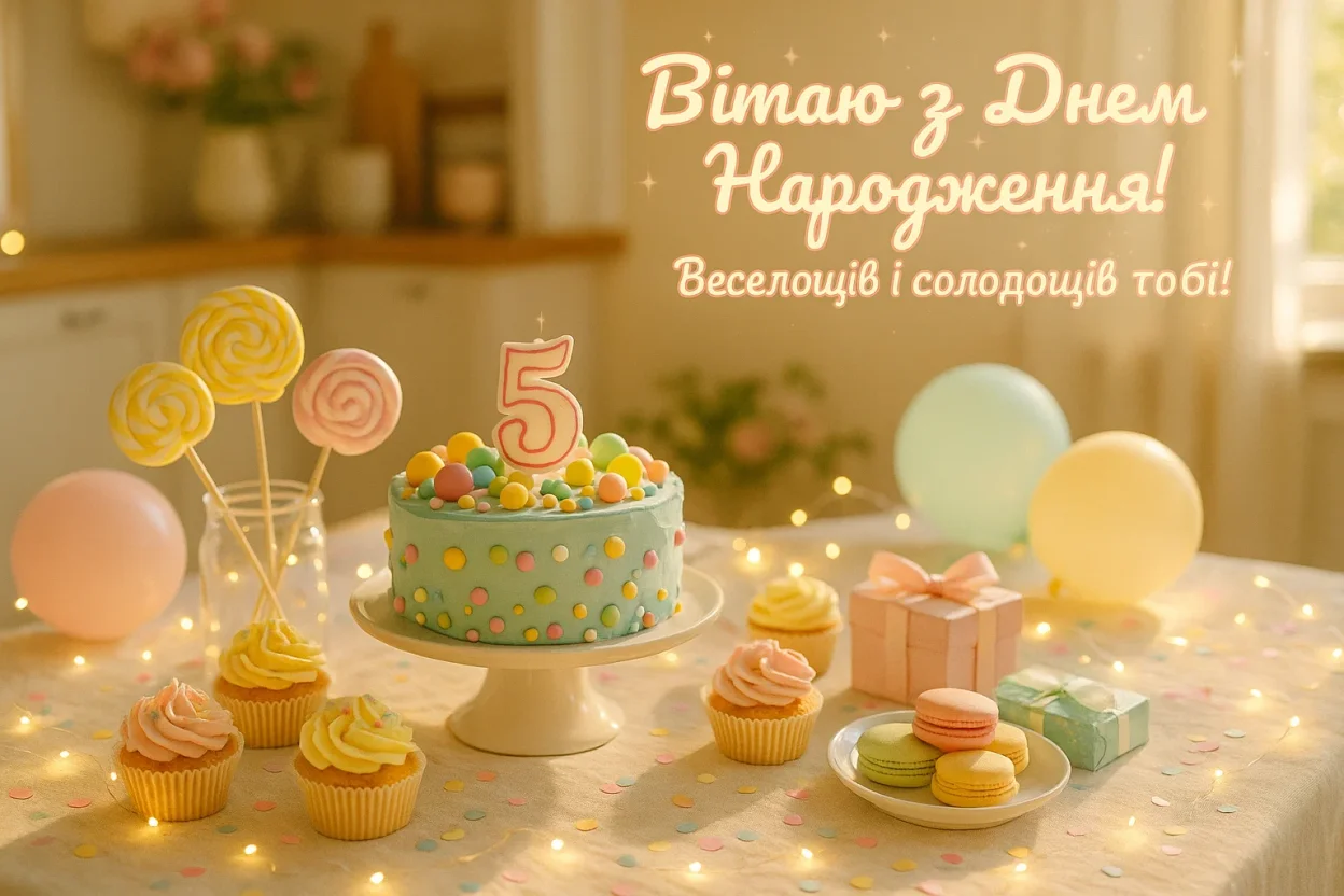 Привітання з днем народження 5 років Привітання з днем народження 5 років