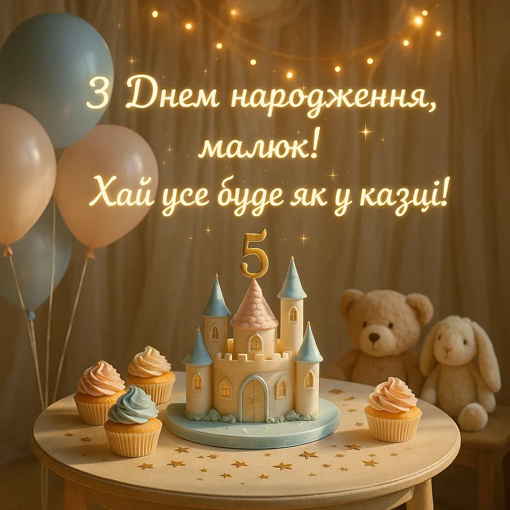 Привітання з днем народження 5 років Привітання з днем народження 5 років