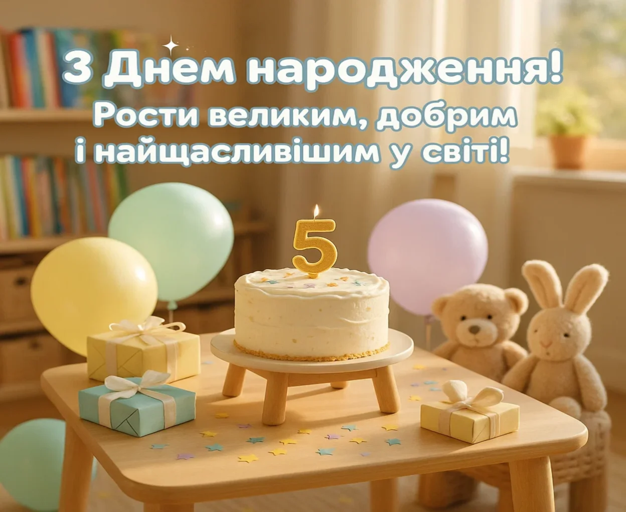 Привітання з днем народження 5 років Привітання з днем народження 5 років