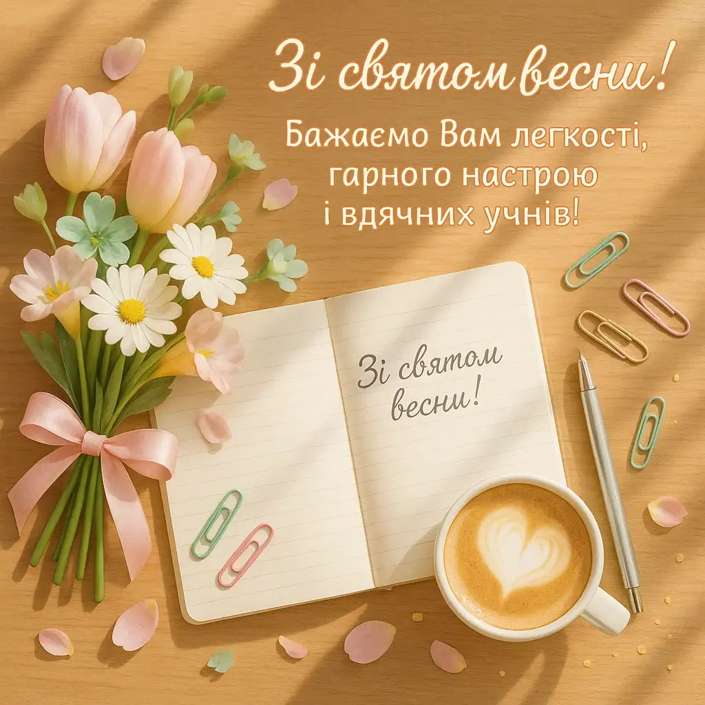 Привітання з 8 березня вчительці