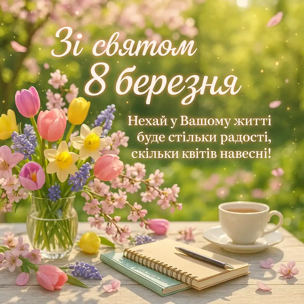 Привітання з 8 березня вчительці