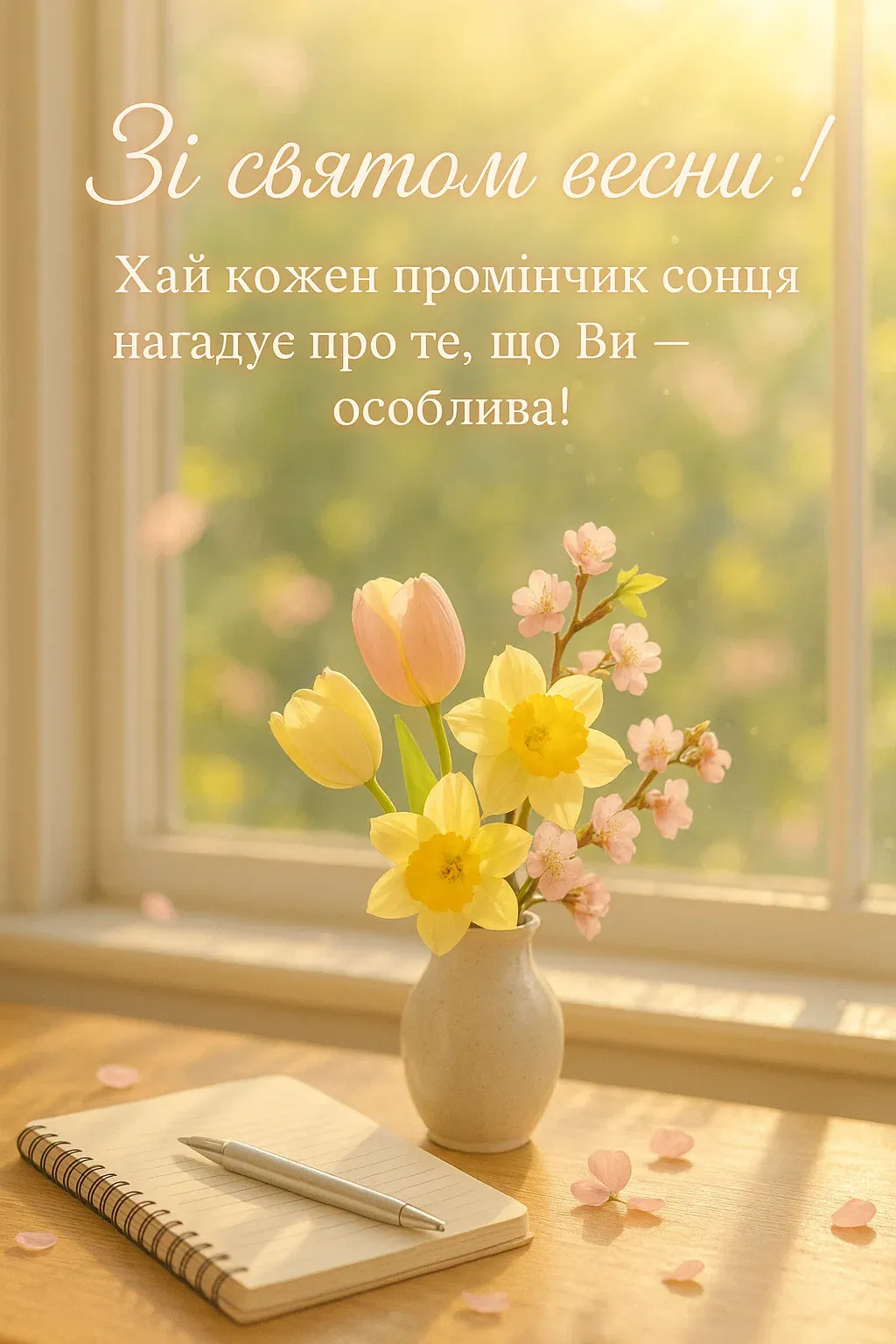 Привітання з 8 березня вчительці