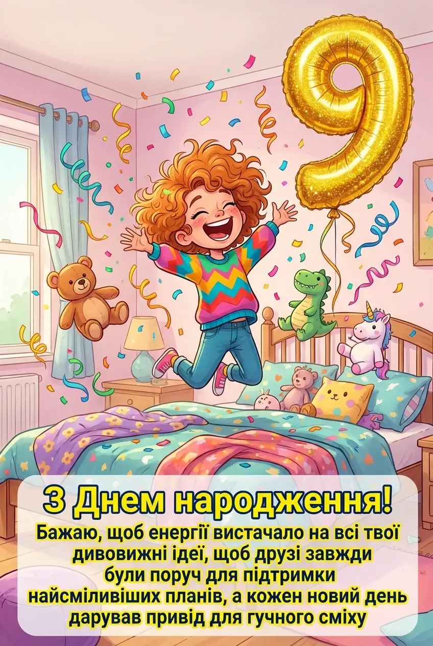 привітання з днем народження 9 років дівчинці