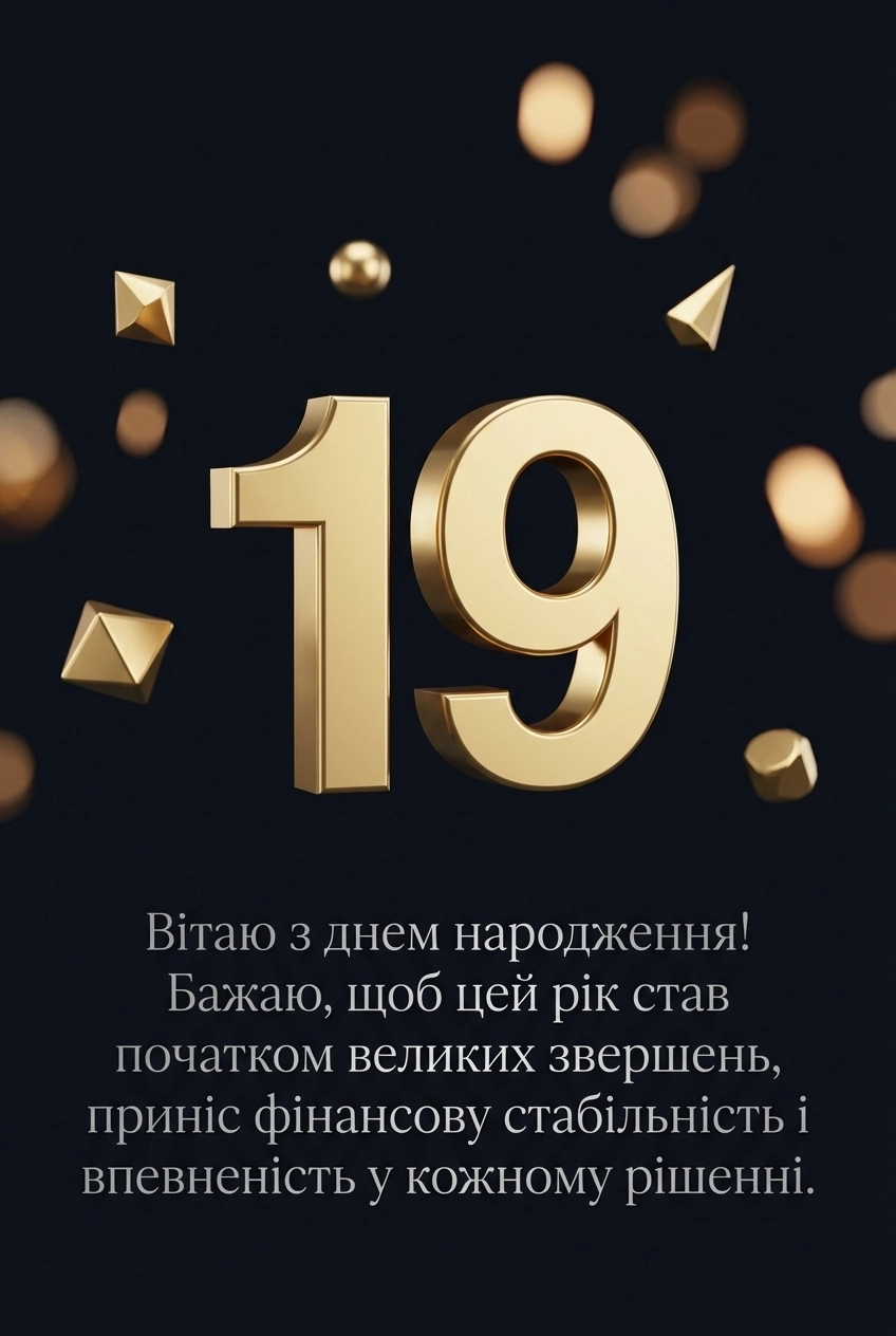 з днем народження 19 років