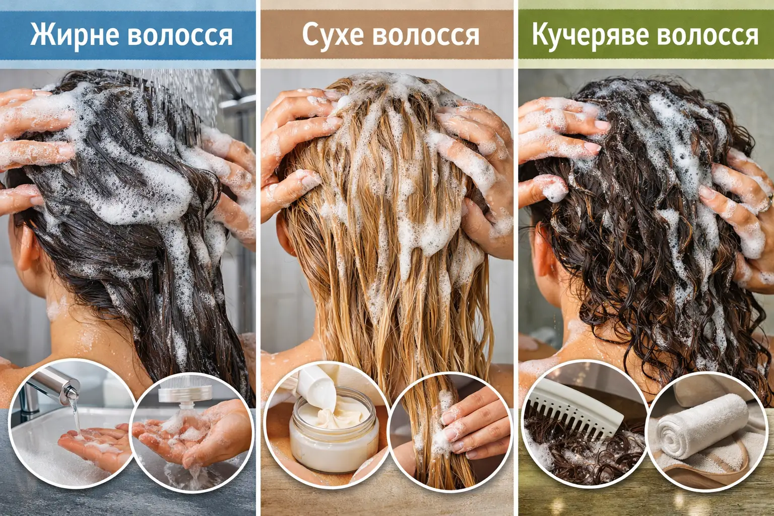 Як правильно мити різні типи волосся