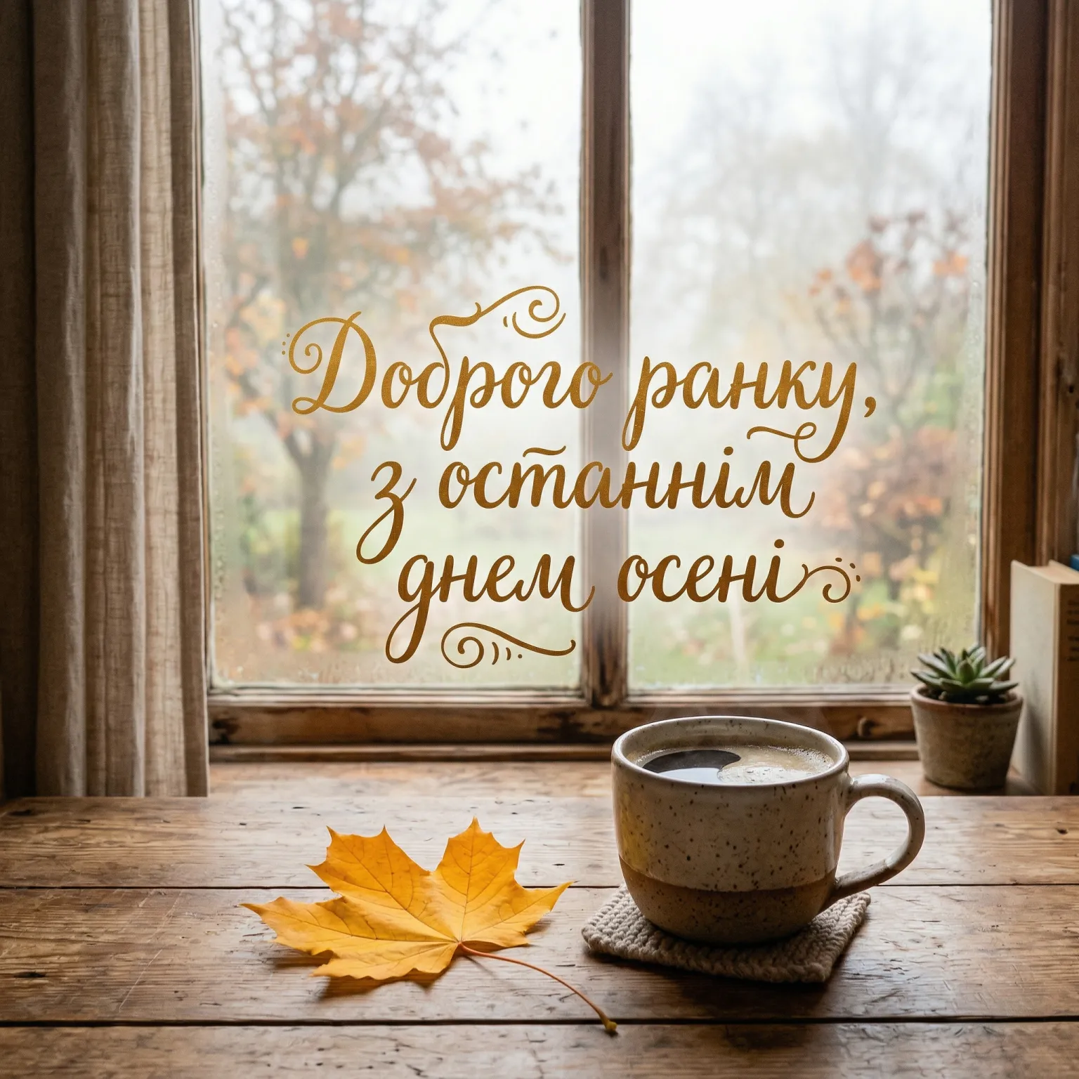 Доброго ранку, з останнім днем осені: душевні вітання та красиві листівки