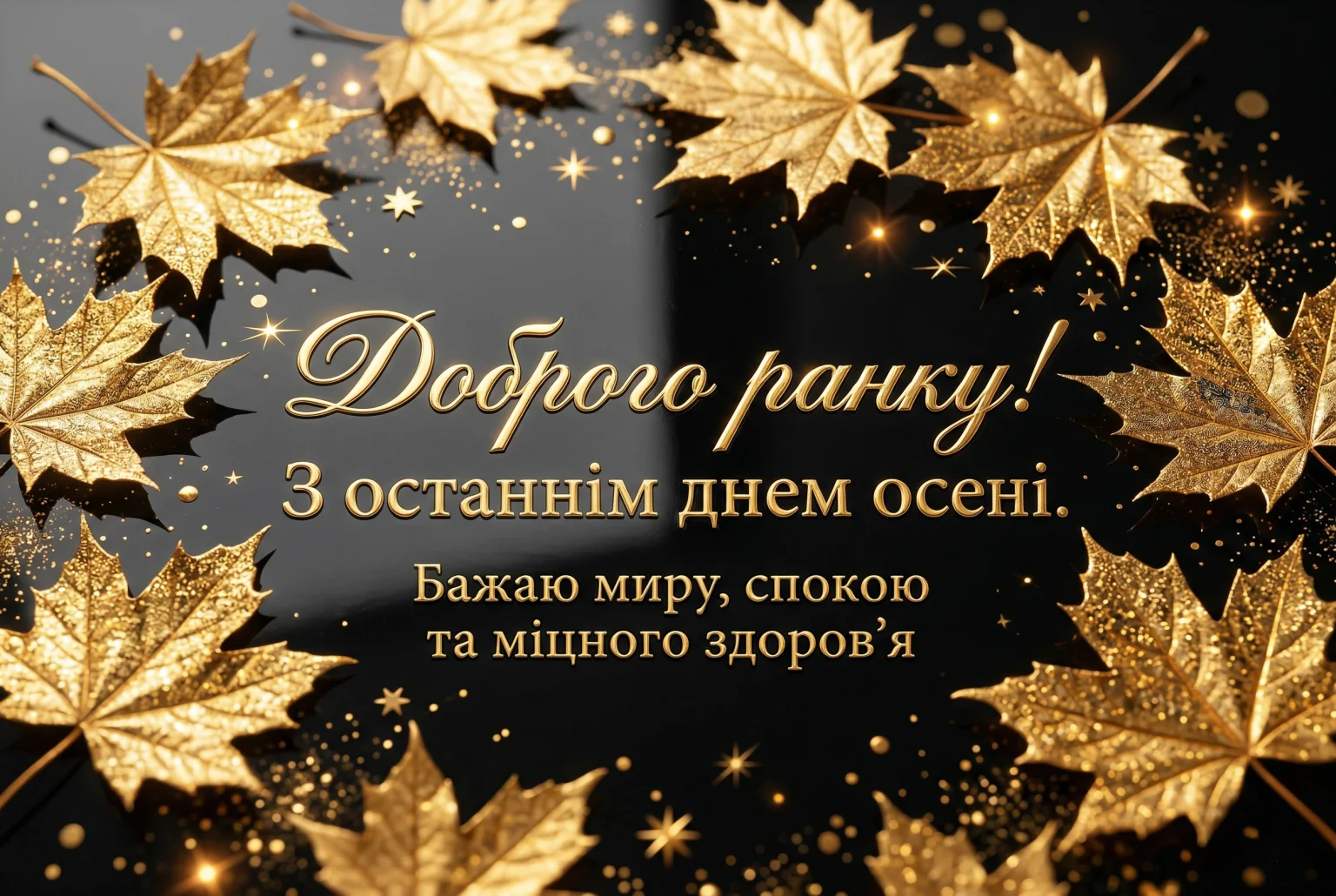 Доброго ранку, з останнім днем осені: душевні вітання та красиві листівки