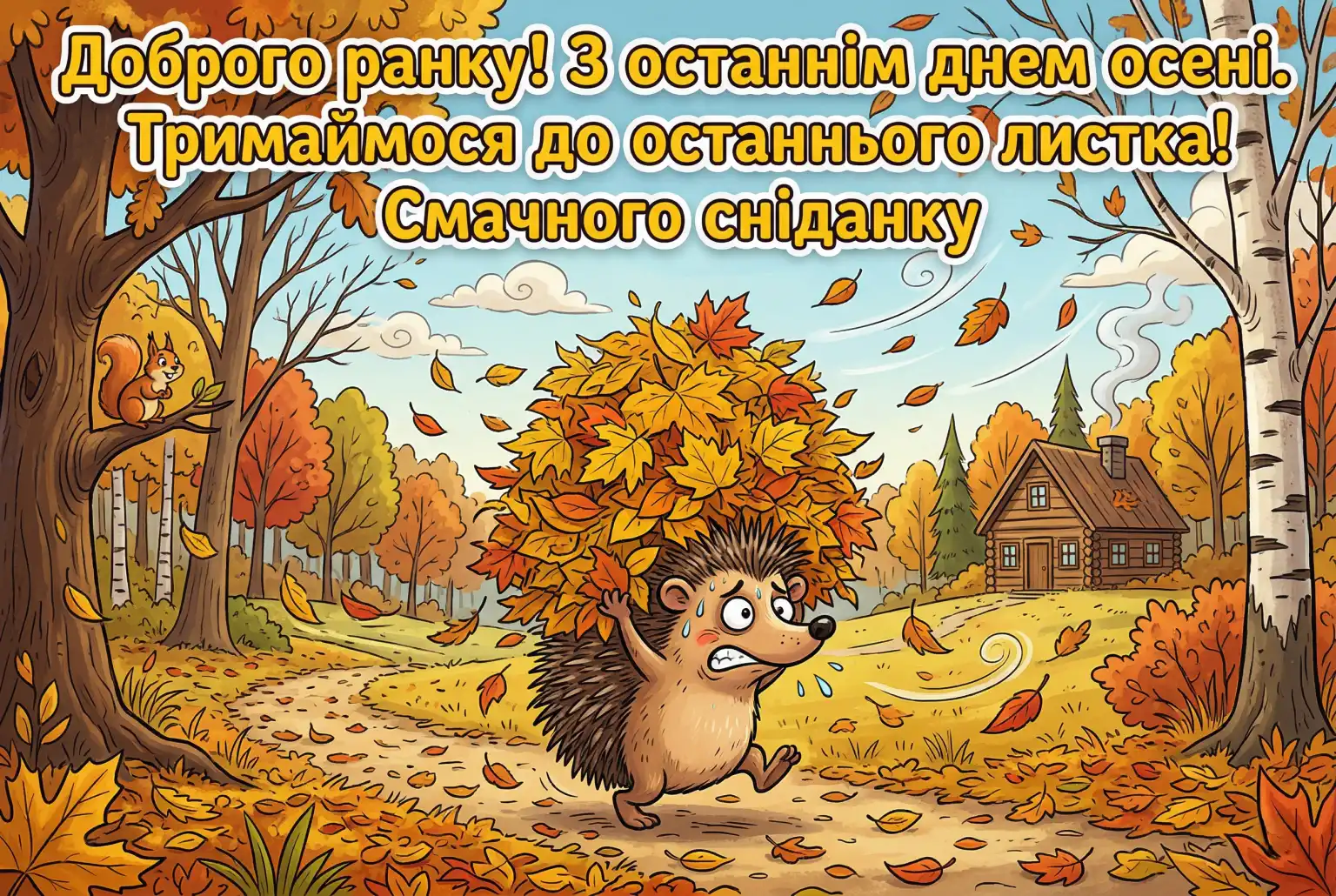 Доброго ранку, з останнім днем осені: душевні вітання та красиві листівки