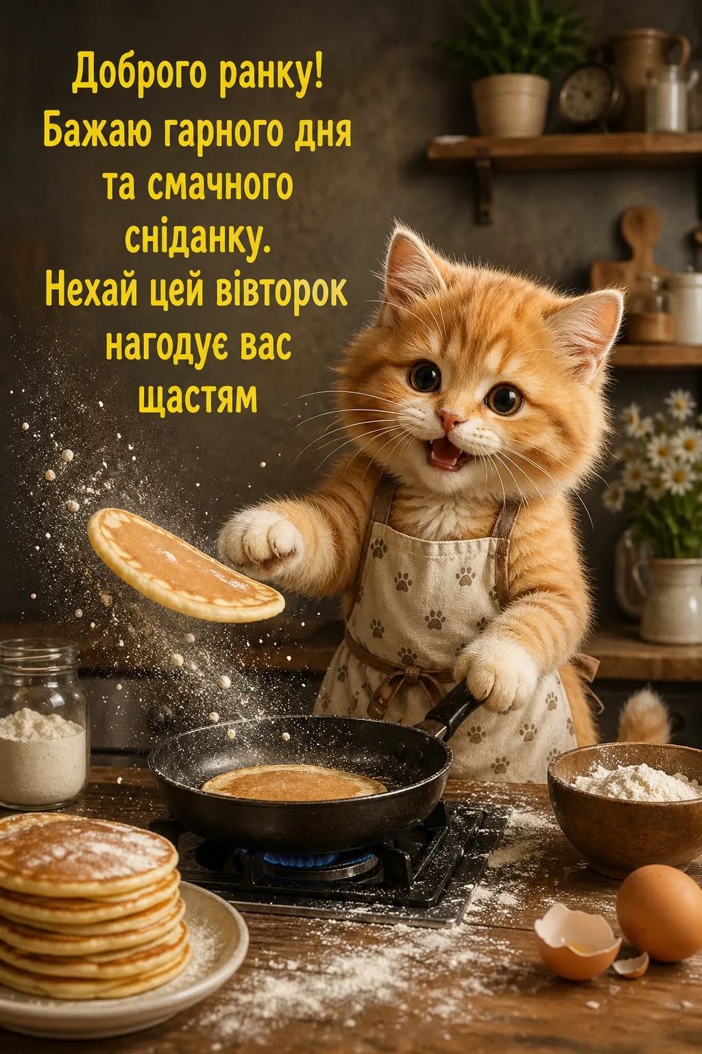 Вівторок: побажання гарного дня та доброго ранку у яскравих листівках