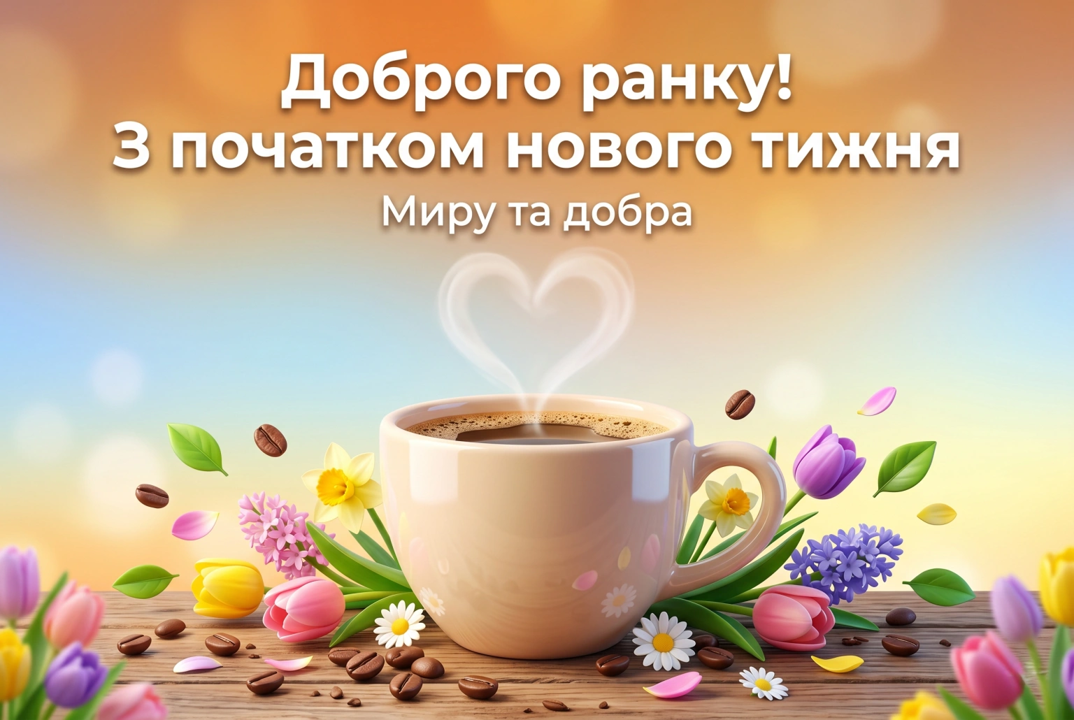 Доброго ранку, з початком нового тижня: душевні листівки та щирі побажання