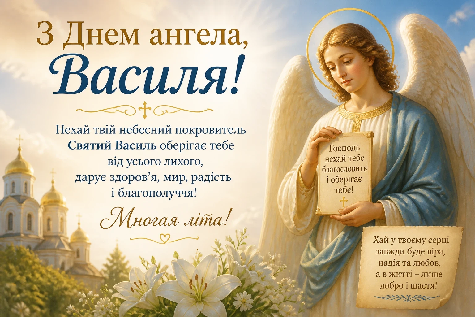 Привітання з днем ангела Василя