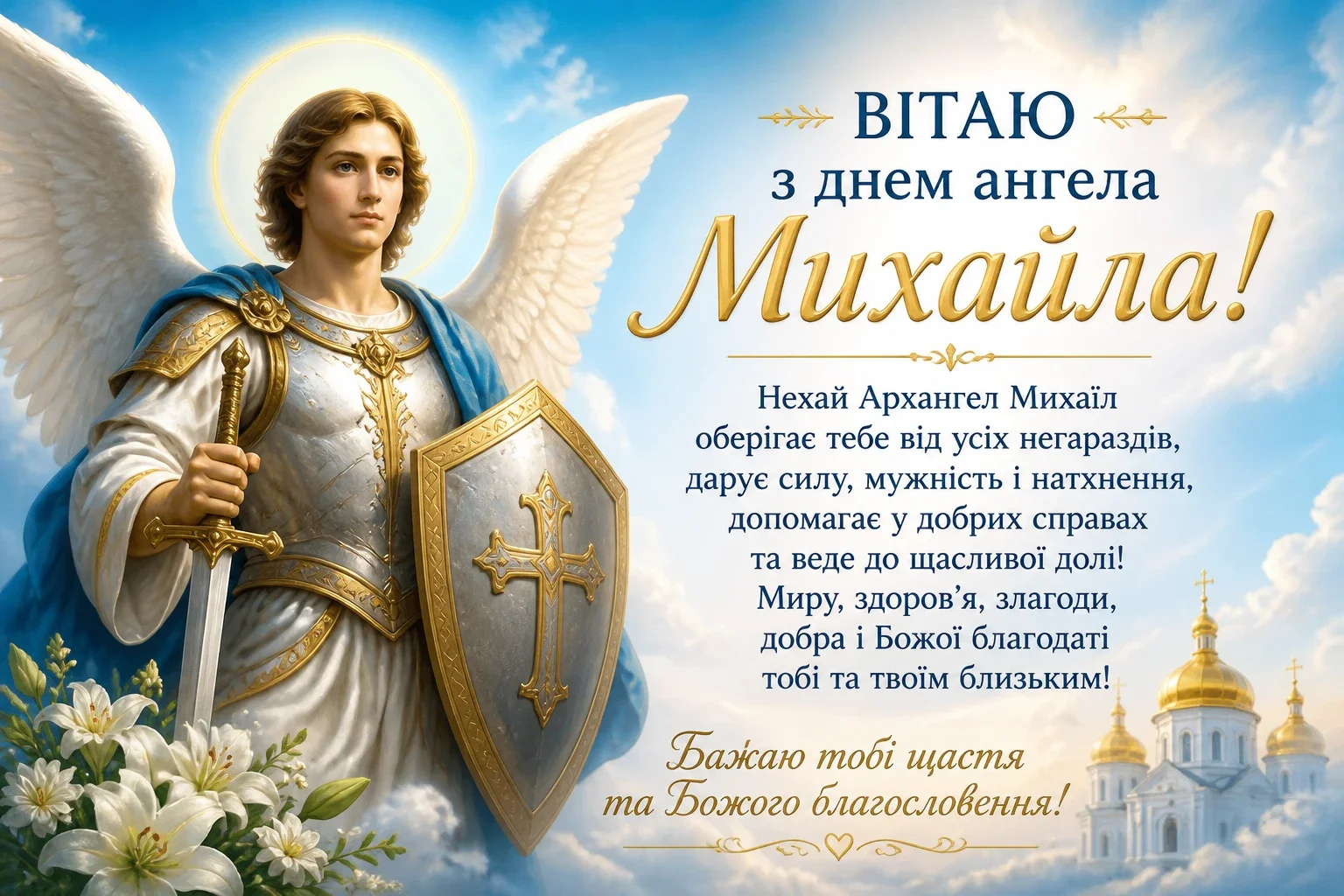 Привітання з днем ангела Михайла